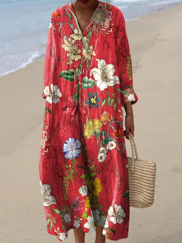 Marie™ | Robe à col rond et imprimé