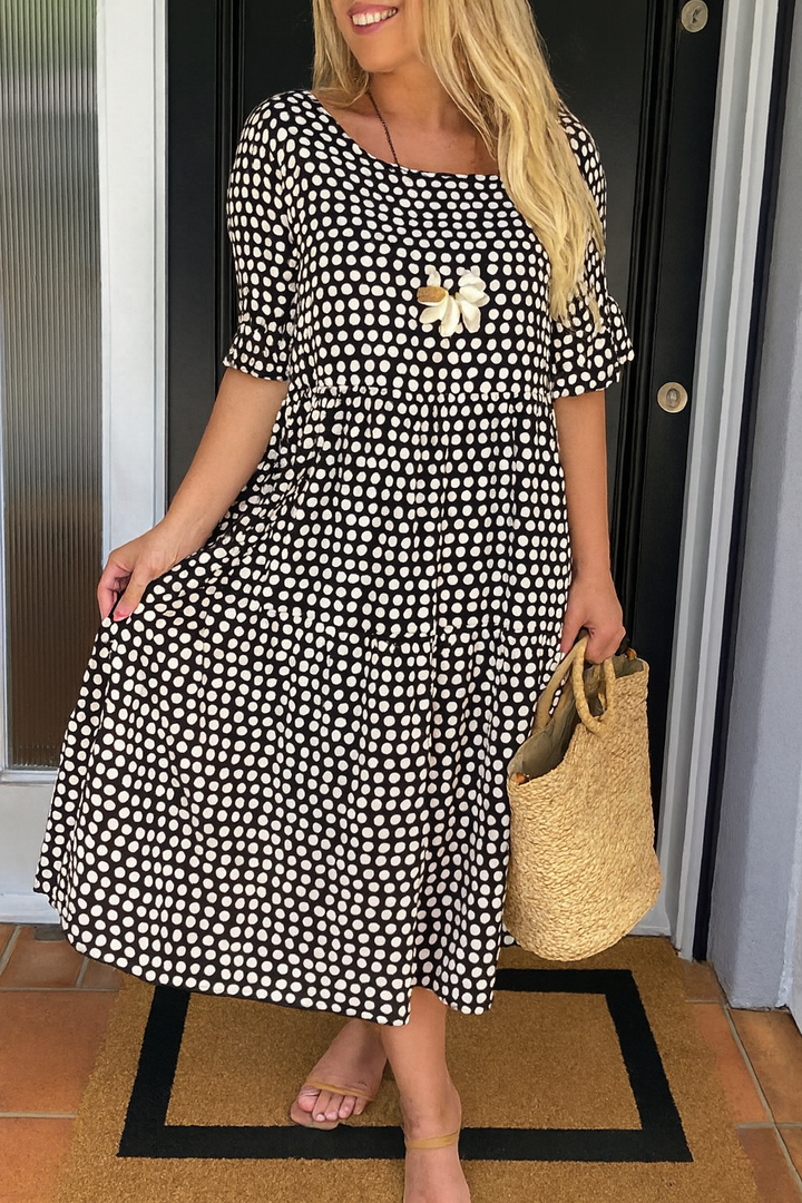 Vera | Robe midi à manches courtes