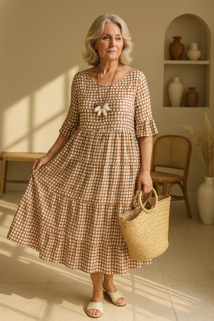 Vera | Robe midi à manches courtes