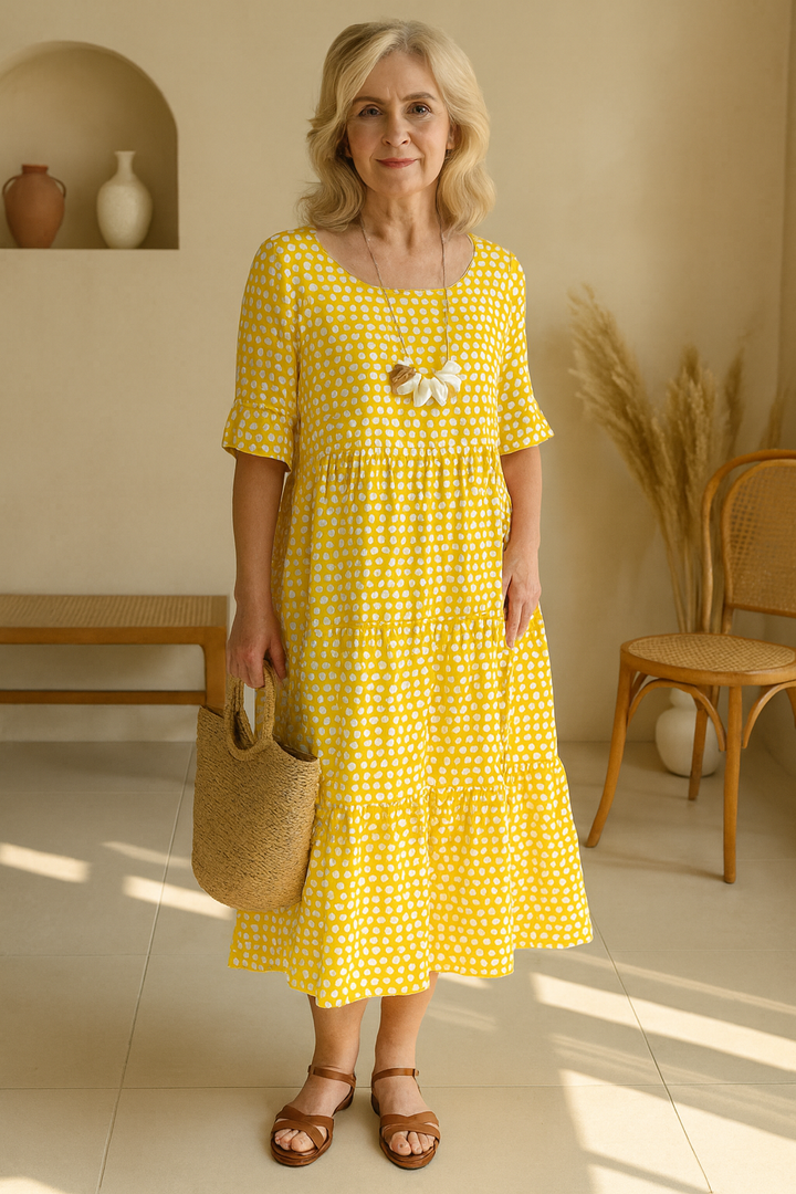 Vera | Robe midi à manches courtes