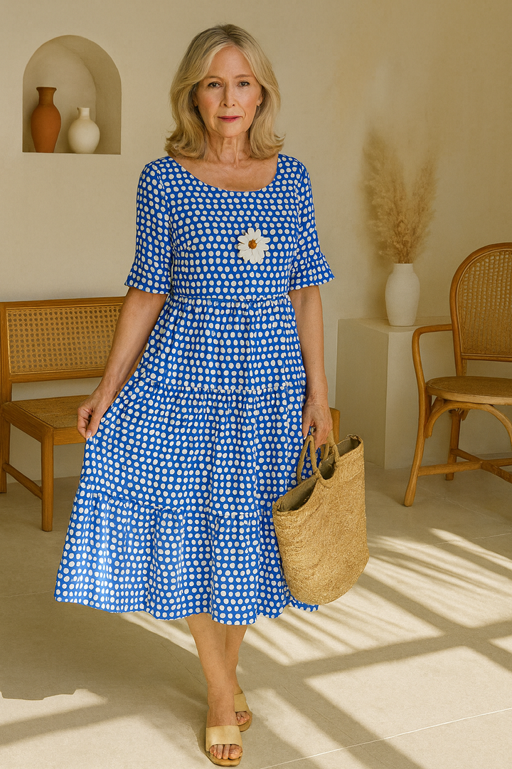 Vera | Robe midi à manches courtes