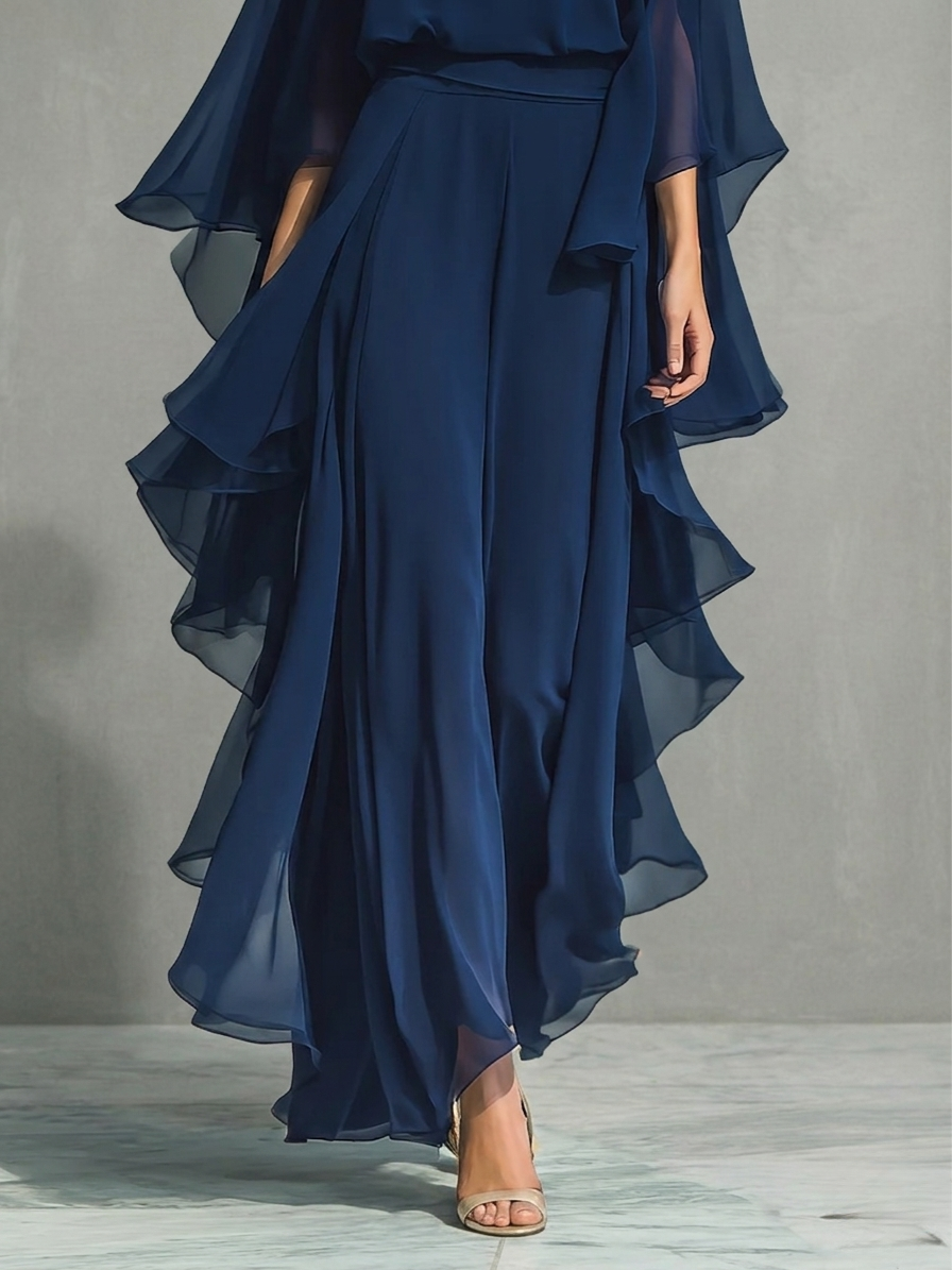 Aurora – Ensemble Élégant en Chiffon à Volants