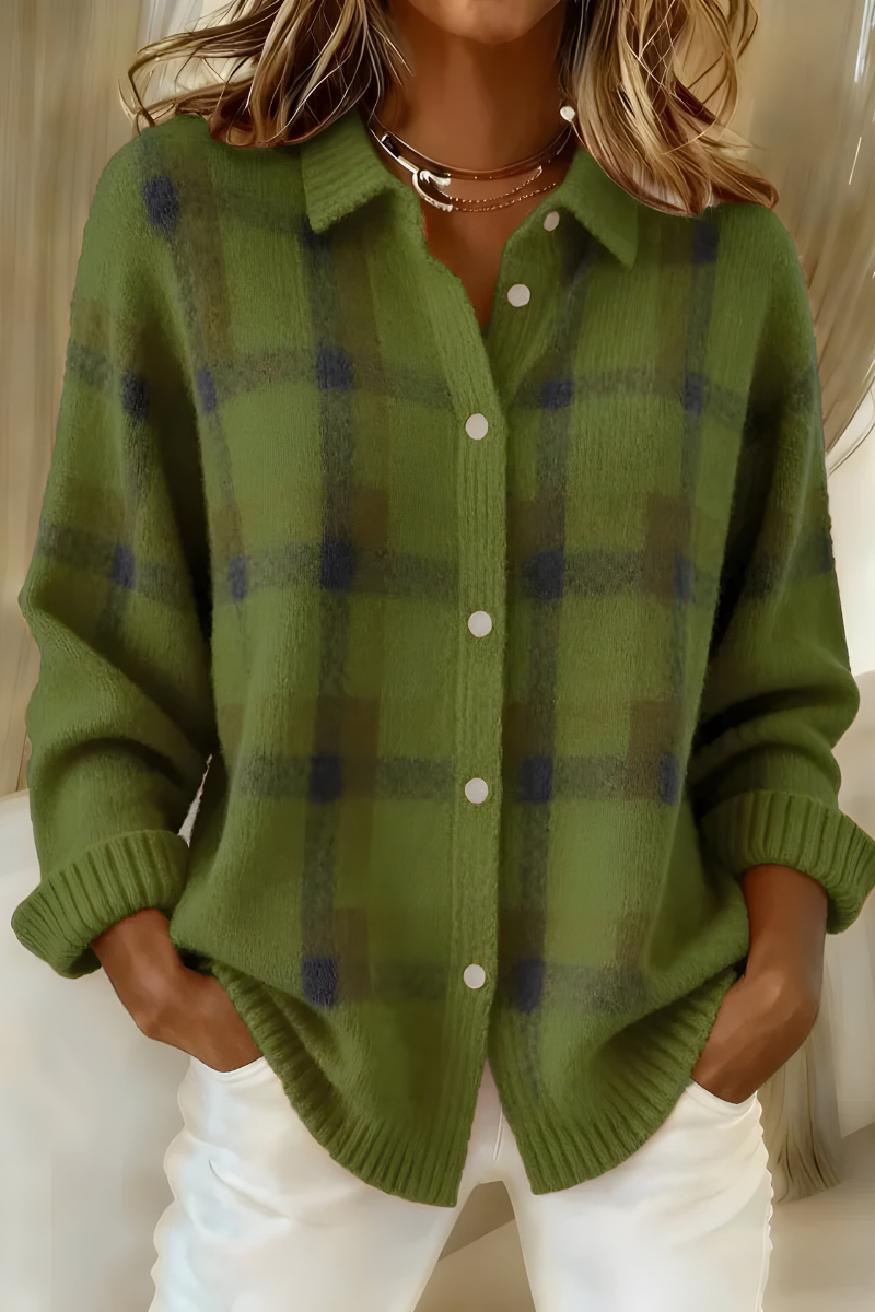 Sabrina™ | Veste en Maille à Carreaux