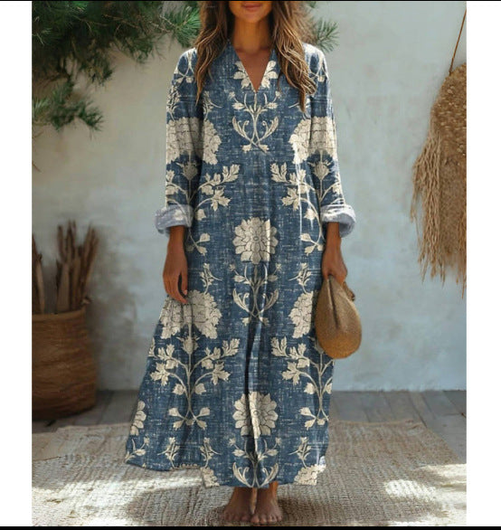 Marie™ | Robe à col rond et imprimé