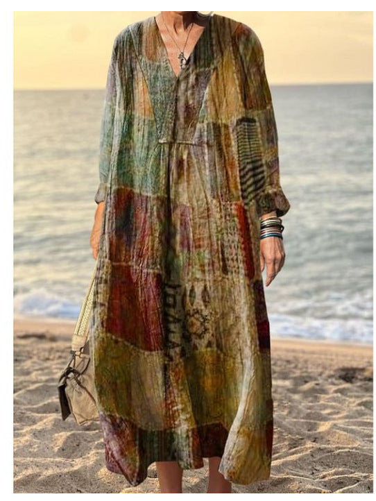 Marie™ | Robe à col rond et imprimé