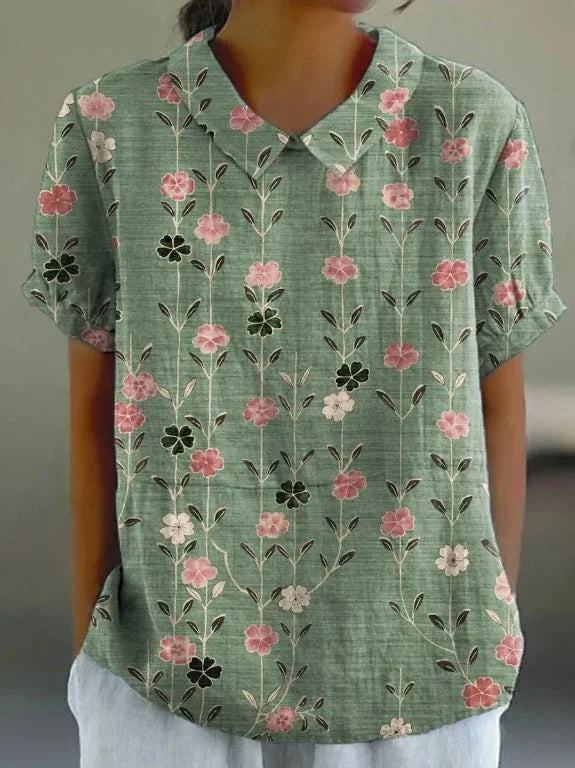 ATELIER ÉLÉGANCE | CHEMISE FLORALE RÉTRO POUR FEMME