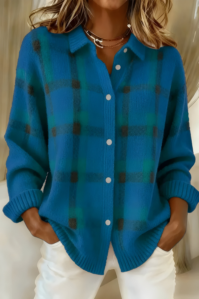 Sabrina™ | Veste en Maille à Carreaux