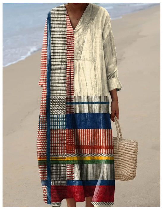 Marie™ | Robe à col rond et imprimé