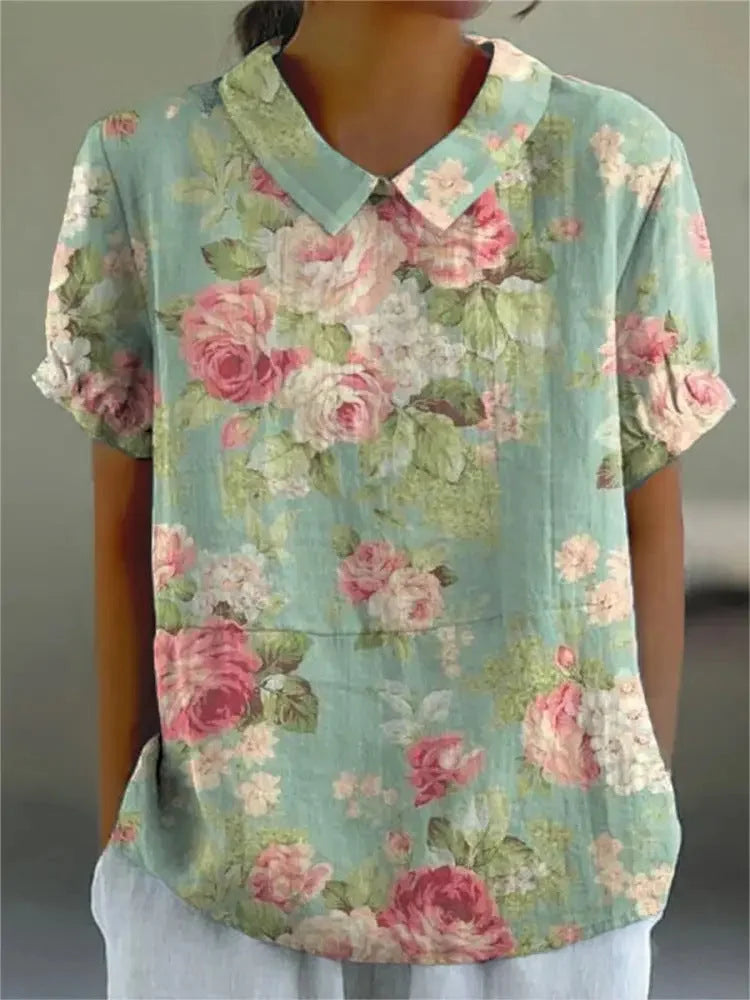 ATELIER ÉLÉGANCE | CHEMISE FLORALE RÉTRO POUR FEMME