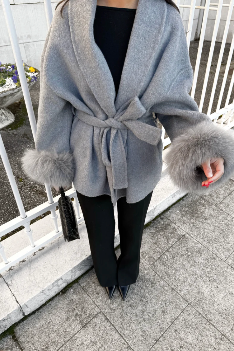 Aurelia™  | Manteau en Laine avec Fourrure