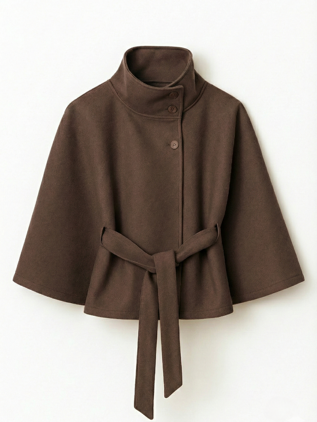 Chloe™ | Veste Cape à Col Montant avec Ceinture