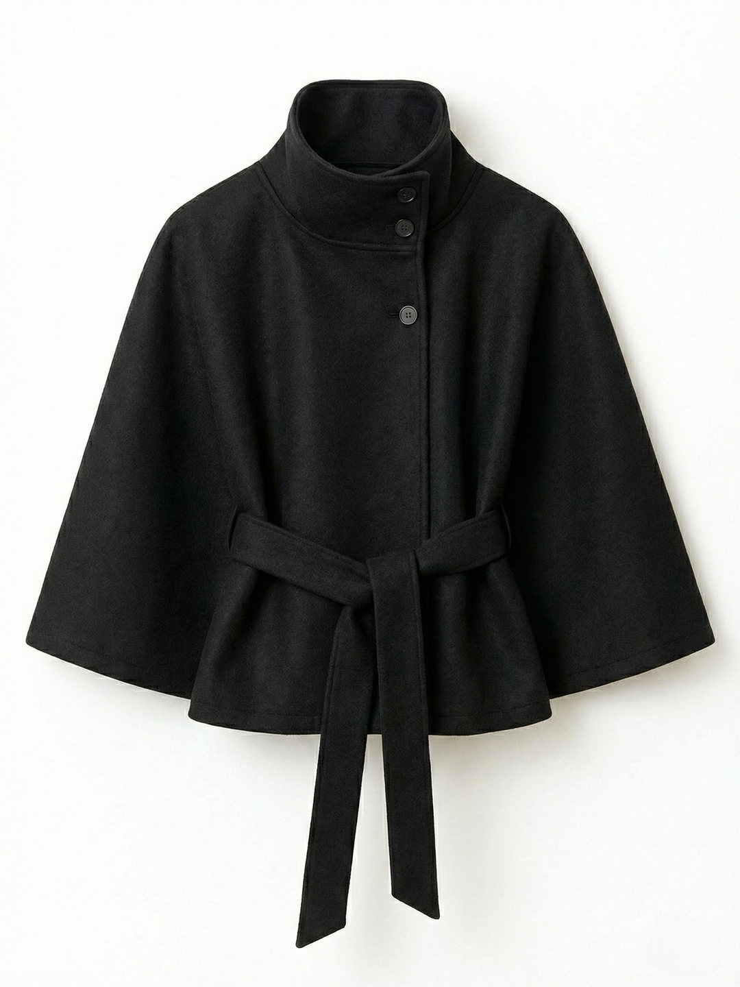 Chloe™ | Veste Cape à Col Montant avec Ceinture