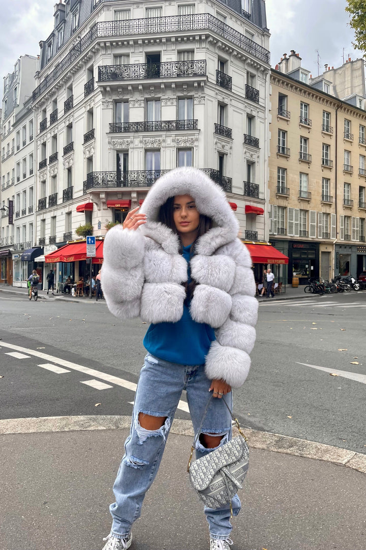 Yara™  | Manteau à Capuche en Fourrure