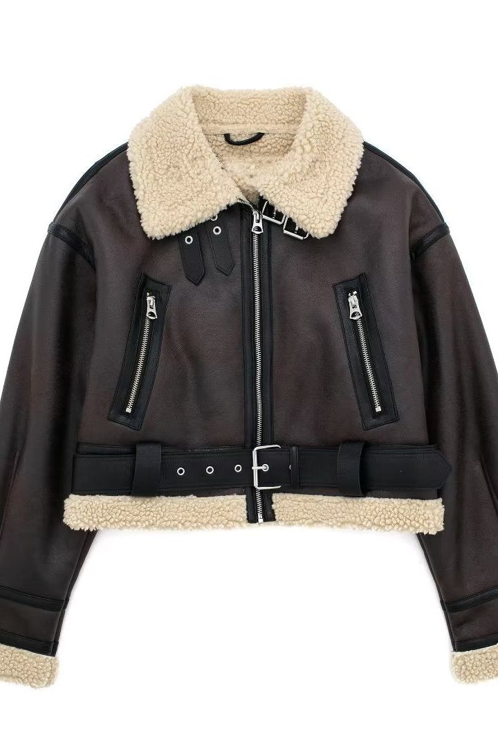 Nalani™  | Manteau en Cuir et Fourrure