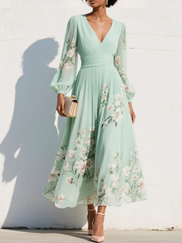 Robe Midi Aurélia – Décolleté en V Élégant