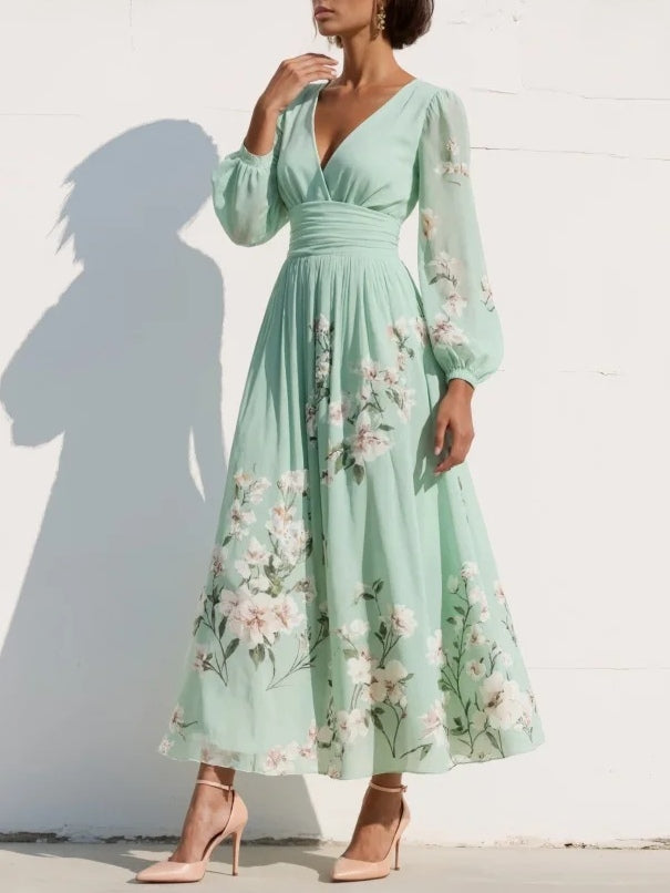 Robe Midi Aurélia – Décolleté en V Élégant