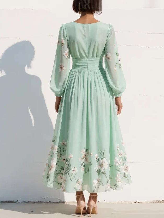 Robe Midi Aurélia – Décolleté en V Élégant