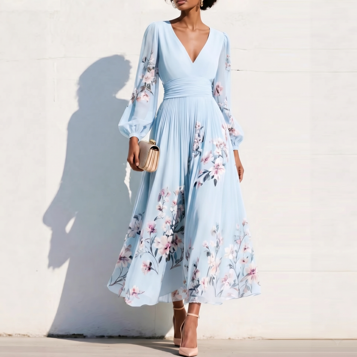 Robe Midi Aurélia – Décolleté en V Élégant