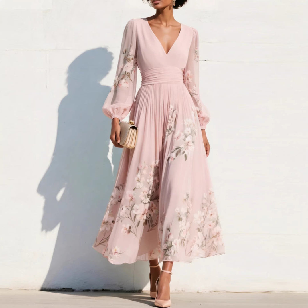 Robe Midi Aurélia – Décolleté en V Élégant