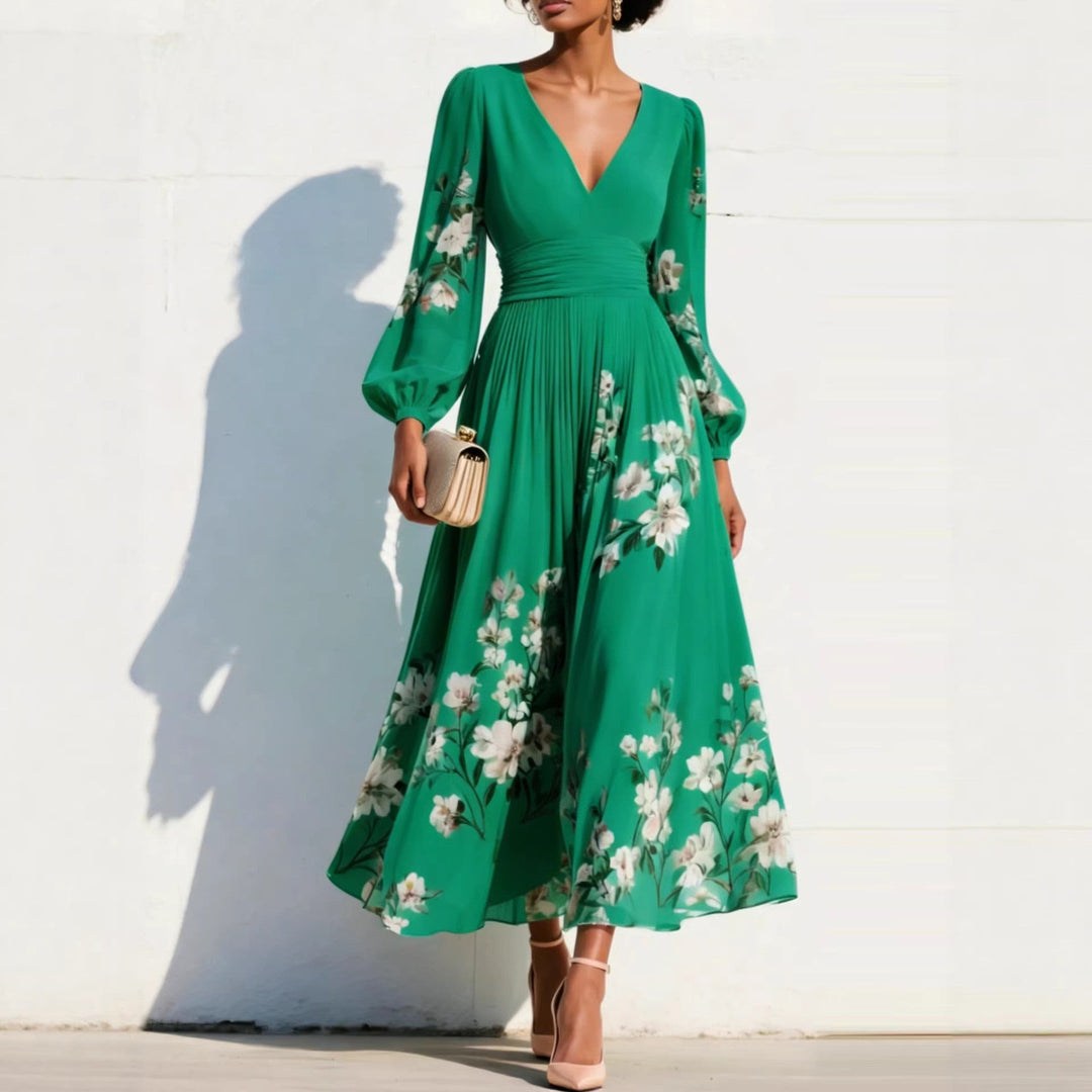 Robe Midi Aurélia – Décolleté en V Élégant