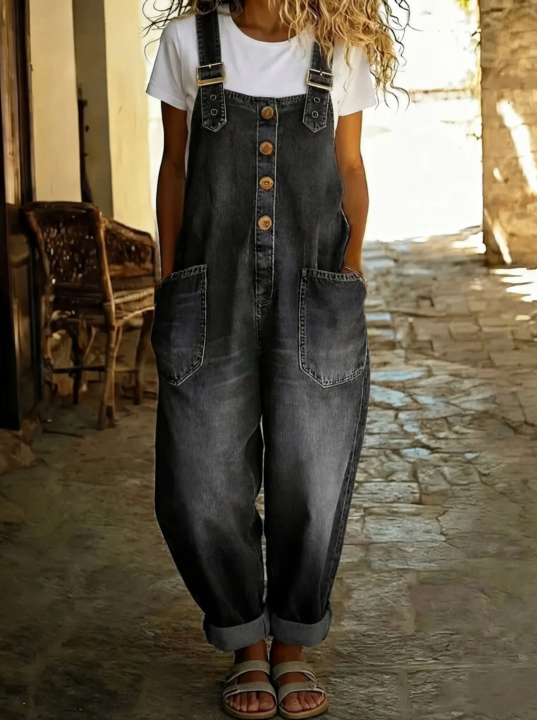 Rocio™ – Combinaison en denim casual avec boucle ajustable