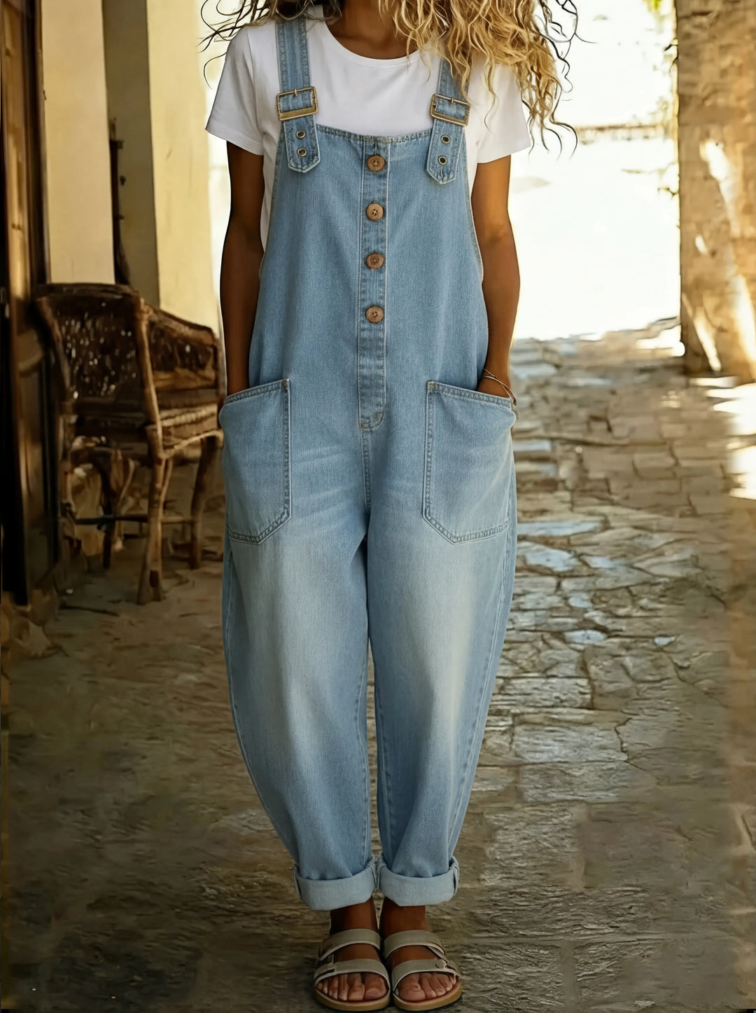 Rocio™ – Combinaison en denim casual avec boucle ajustable