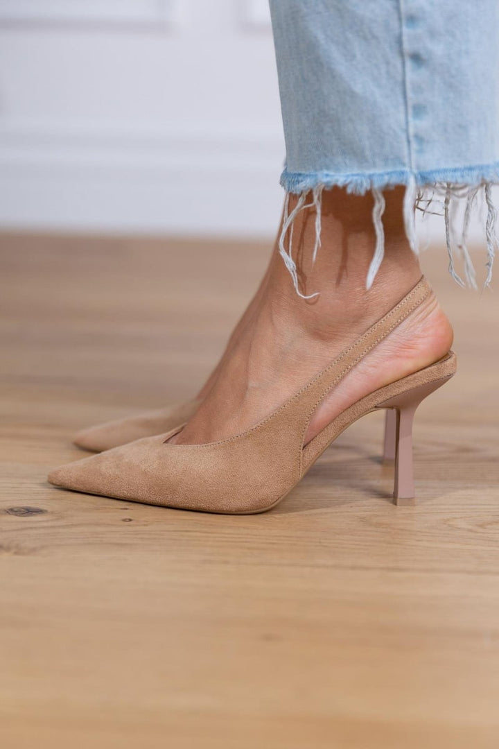 Marena™ | Escarpins nude ouverts au talon avec talon fin