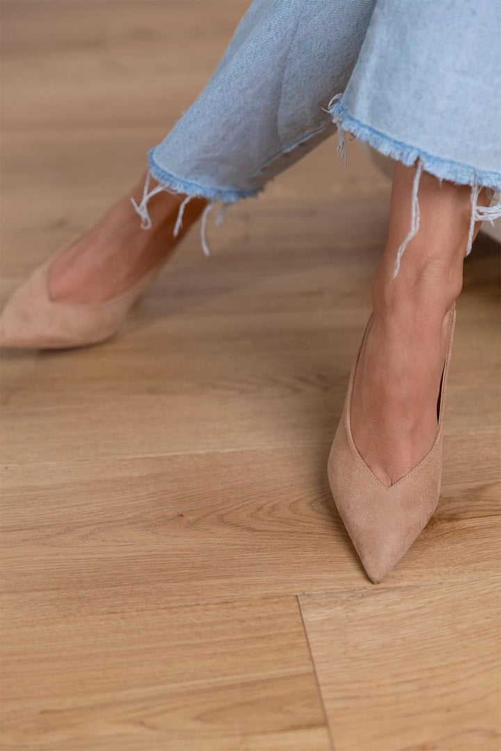 Marena™ | Escarpins nude ouverts au talon avec talon fin