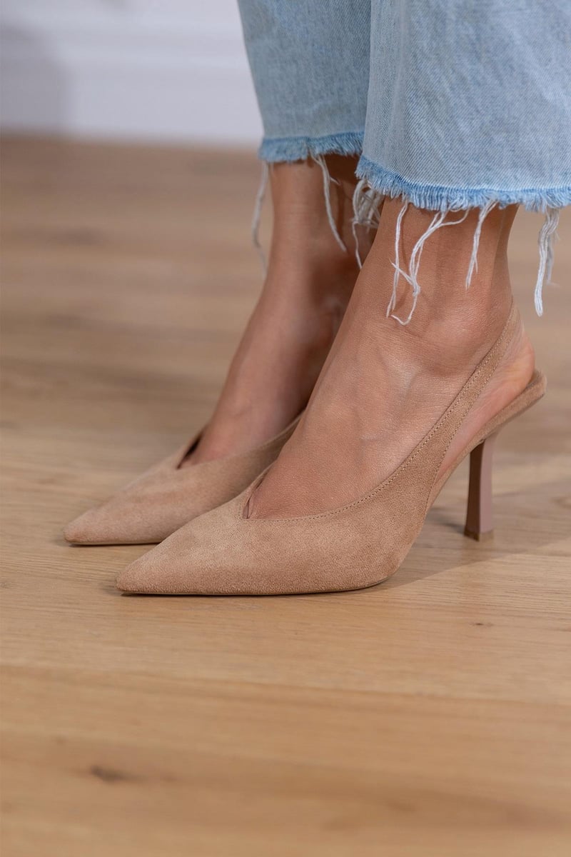 Marena™ | Escarpins nude ouverts au talon avec talon fin